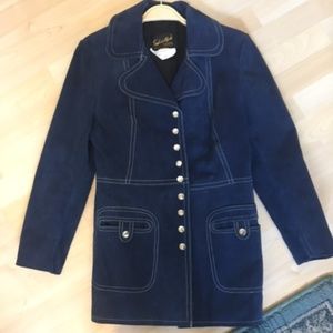 Vintage 60’s Stylish Blue Leather Jacket